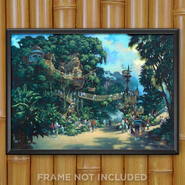 Tarzan's Treehouse Concept Art Poster Print Disneyland Tree House Adventureland Disney Tarzan Swiss Family Robinson Wall Decor - 4038