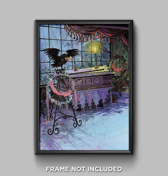 Haunted Mansion LP Record Casket Scene Poster Print Crow 