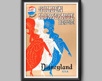 Disney Golden Horseshoe Review Poster Frontierland Disneyland Magic Kingdom Attraction Ride World Wall Art Decor - 3136