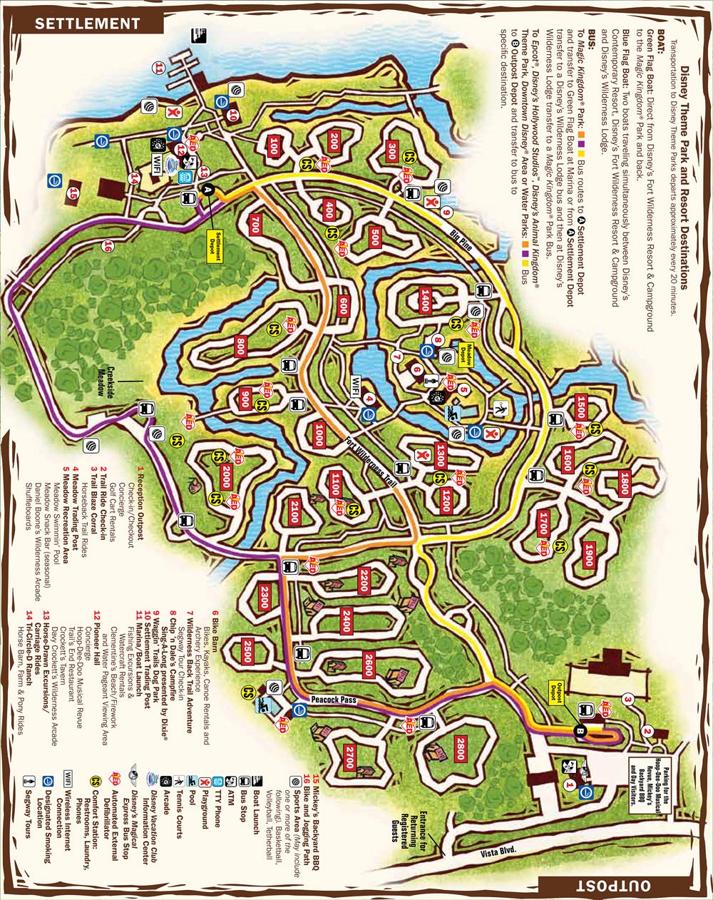 Fort Wilderness Map Print Poster Disney World Campground Sign Etsy