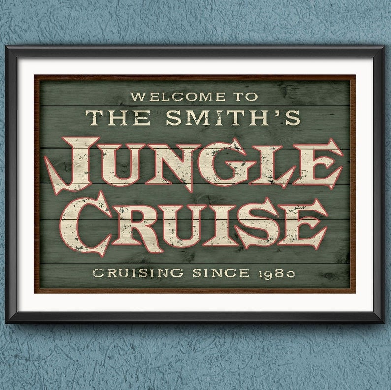 Personalized Jungle Cruise Entrance Sign Print Poster Disney World Disneyland Adventureland Jungle Boat Skipper Decor Art Print SEA - 2810