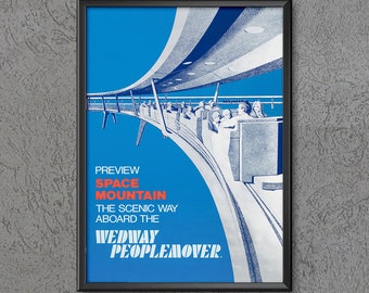 WedWay PeopleMover Disney World Attraction Poster Print TTA Tomorrowland Transportation People Mover Wall Art Decor Wed Way Space 3813