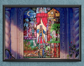  1/2 Yard - Disney Beauty & The BeastStained Glass