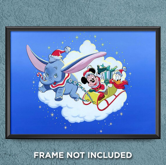 Christmas Dumbo Mickey Mouse Donald Duck Sleigh Snow Etsy 日本 Christmas Dumbo Mickey Mouse Donald Duck Sleigh Snow Etsy 日本