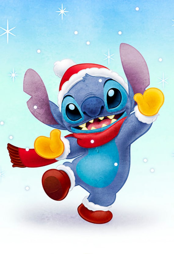 Poster for Sale avec l'œuvre « Lilo & Stitch Noël Bonnet de Noel Stitch  Portrait » de l'artiste RachelPgfd