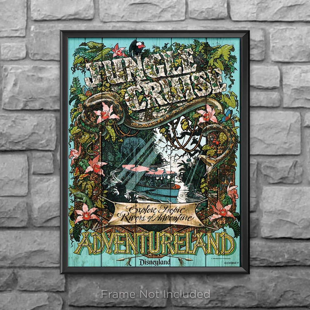 Jungle Cruise Map Print Poster Disneyland Disney World Magic Kingdom ...