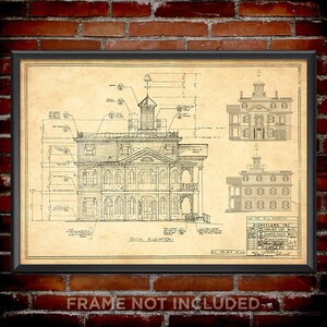 Haunted Mansion Blueprint Poster Print Concept Art Disneyland Disney Elevation Wall Art Patent Drawing Sketch Decor Grim Ghost Host 3995