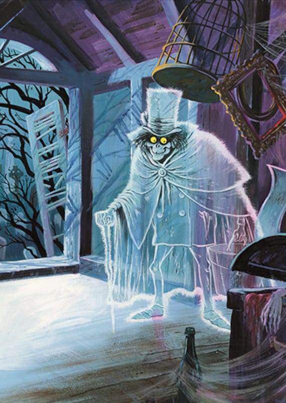 Hatbox Ghost Haunted Mansion LP Record Poster Attic Scene Hat - Etsy
