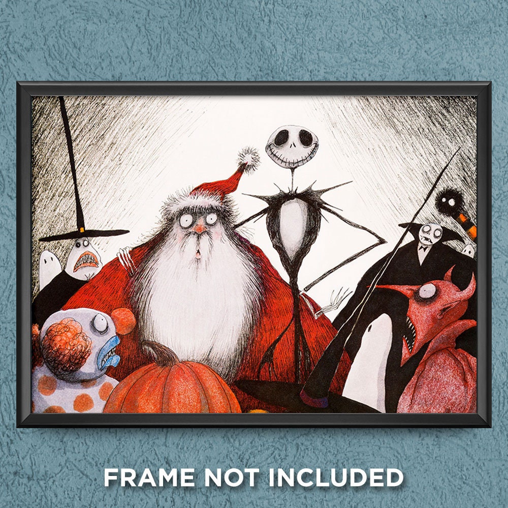 Disney Nightmare Before Christmas Poster Print Santa Pastel Goth Concept  Art Jack Skellington Presents Under Tree Gothic Wall Art Decor 3728 - Etsy