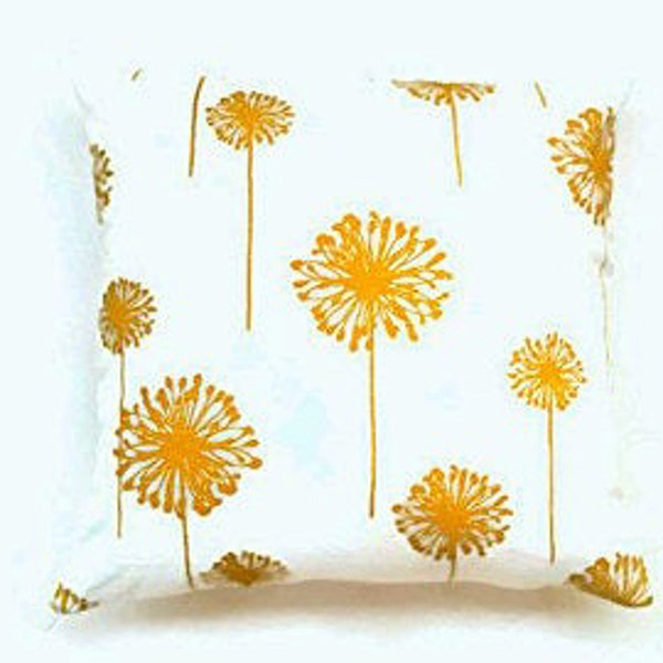 Yellow Dandelion decorative pillow cover,lumbar pillow cover,throw pillow cover,couch pillow cover