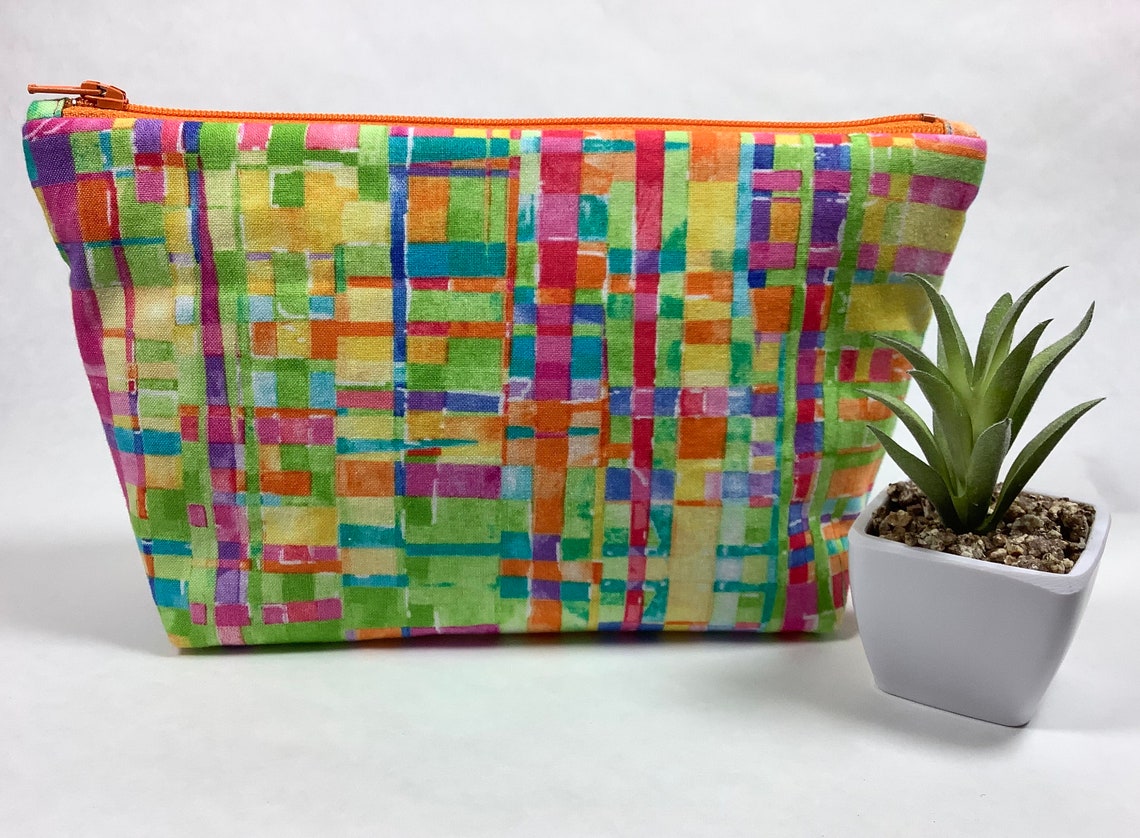 Bolso cosmético grande rosa verde azul púrpura amarillo | Etsy
