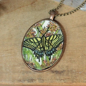 Butterfly Necklace, Tiny art resin jewelry | Hand painted original wearable art, Monarch Butterfly Swallowtail pollinator, unique gift