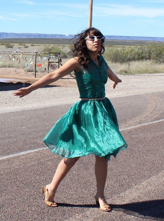 50's Collard Handmade Circle Dress