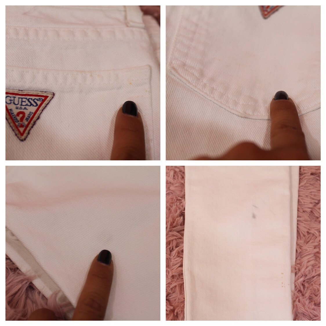 guess white high waisted jeans