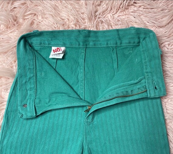 25-26” Green Striped Long Shorts - image 2