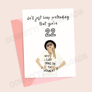 Taylor Birthday Card, Funny T Swift digital download card, Birth-tay, Eras Birthday Card