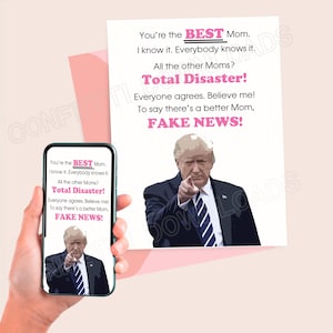 Tarjeta imprimible del Día de la Madre de Trump, Tarjetas divertidas del Día de la Madre, Tarjeta digital del Día de la Madre para teléfono, Tarjetas imprimibles para mamá, Descarga instantánea