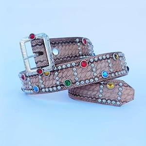 50&#39;s Rockabilly Studded Jeweled Belt