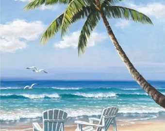 Palm tree painting | Etsy