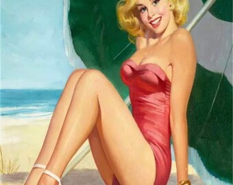 Marilyn Monroe White Bikini pin-up girl babe bikini pinup sticker decal R 