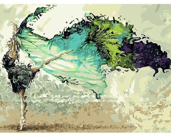US Seller. Beautiful Ballet Dancer, Ballerina. . 5D Diamond Painting Art Kit. Round drills, Full drill. Combined S&H to Save. 30x40cm