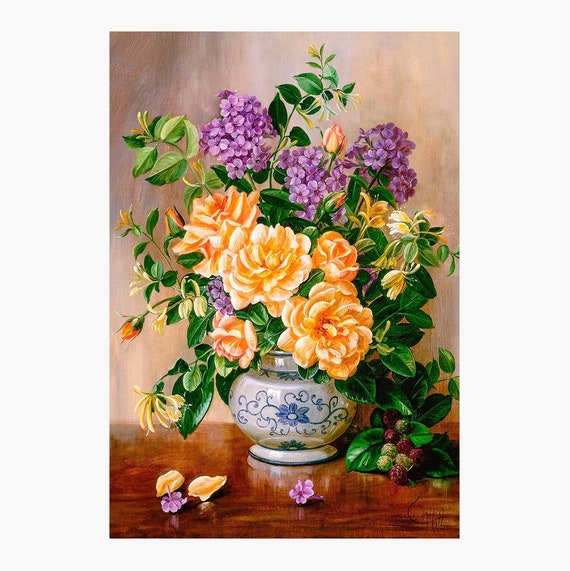 Floral Display Piece, Special Shape Diamond Painting