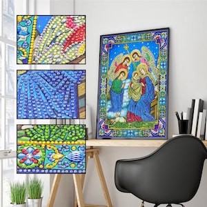 US Seller. 30x40cm Religious Christmas Nativity Scene, Diamond Painting kit. Special Drill Shapes, Partial drill.  Easy Fast Kit, Fast S&H