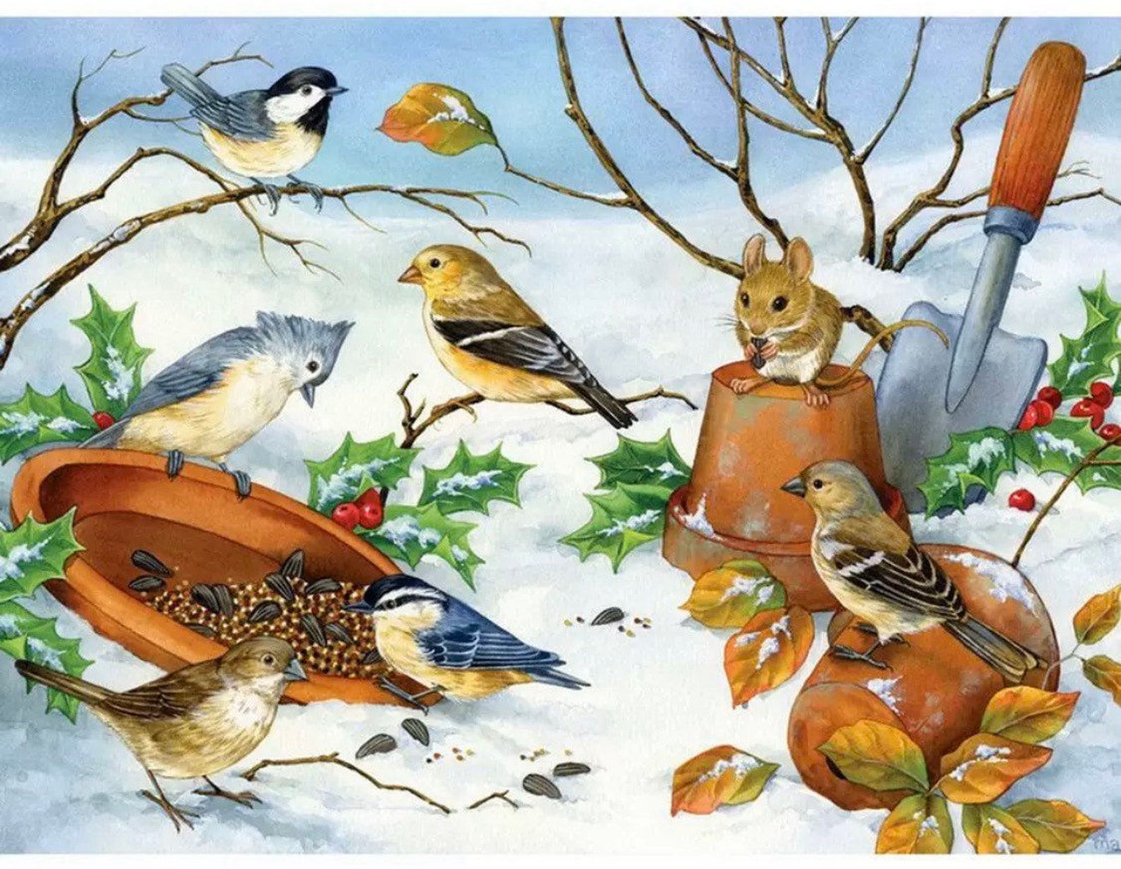Рисунок встречаем пернатых. Птички в саду. Сюжетная картина птицы на кормушке. Птицы весной для детского сада. Картина птицы весной.