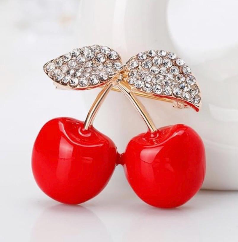 Red Cherry Brooch - Etsy Red Cherry Brooch - Etsy