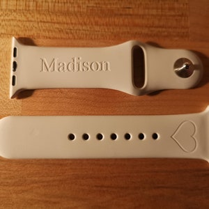 Custom Personalized Laser Engraved Silicone Apple Sport Watch Band/Strap image 1