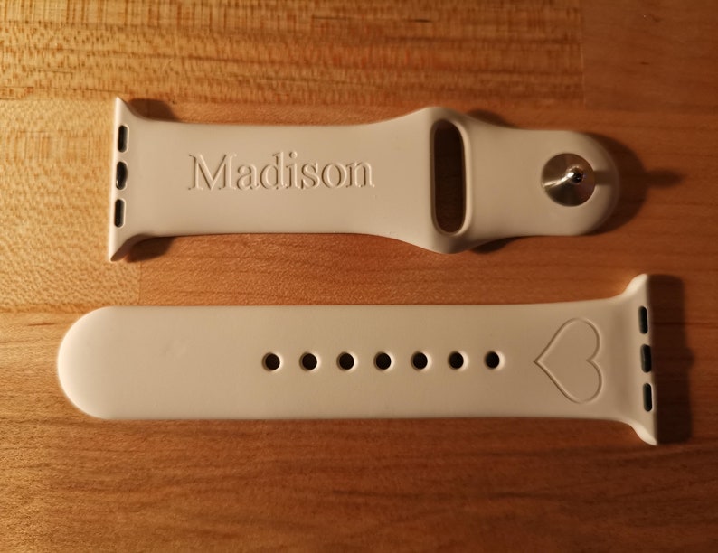 Custom Personalized Laser Engraved Silicone Apple Sport Watch Band/Strap image 1