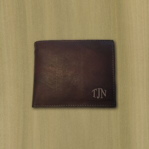 Custom Personalized Laser Engraved Genuine Leather Monogram Wallet