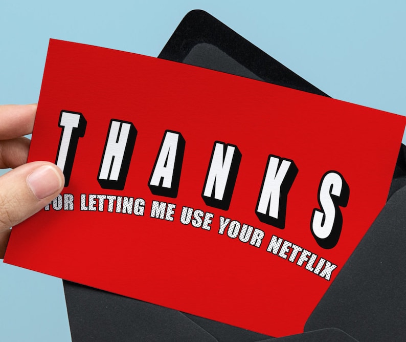 Netflix thank you card funny television TV fans thanks A7 size image 0