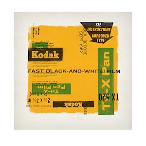 Kodak Tri-X Pan - 3-color screenprint poster - 26&quot; x 26&quot;