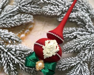 Puntale Per Albero Di Natale A Fiocco Grande: Rosso E Verde A Quadri, In Iuta E Poliestere, Fatto A Mano