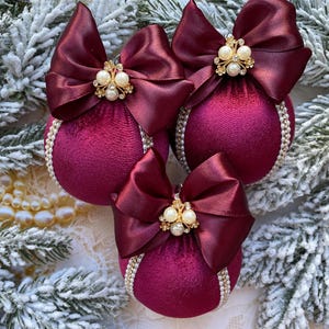 Velvet Christmas ornament 2023 Christmas ornaments vintage style Velvet Christmas tree ornament Christmas rhinestones ball for grandparents