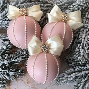Pink Christmas ornaments vintage  Christmas ornaments Christmas ornaments for grandparents Christmas baby ornament set 2023 Xmas decor balls