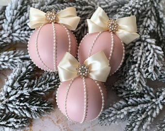 Pink Christmas ornaments vintage  Christmas ornaments Christmas ornaments for grandparents Christmas baby ornament set 2023 Xmas decor balls