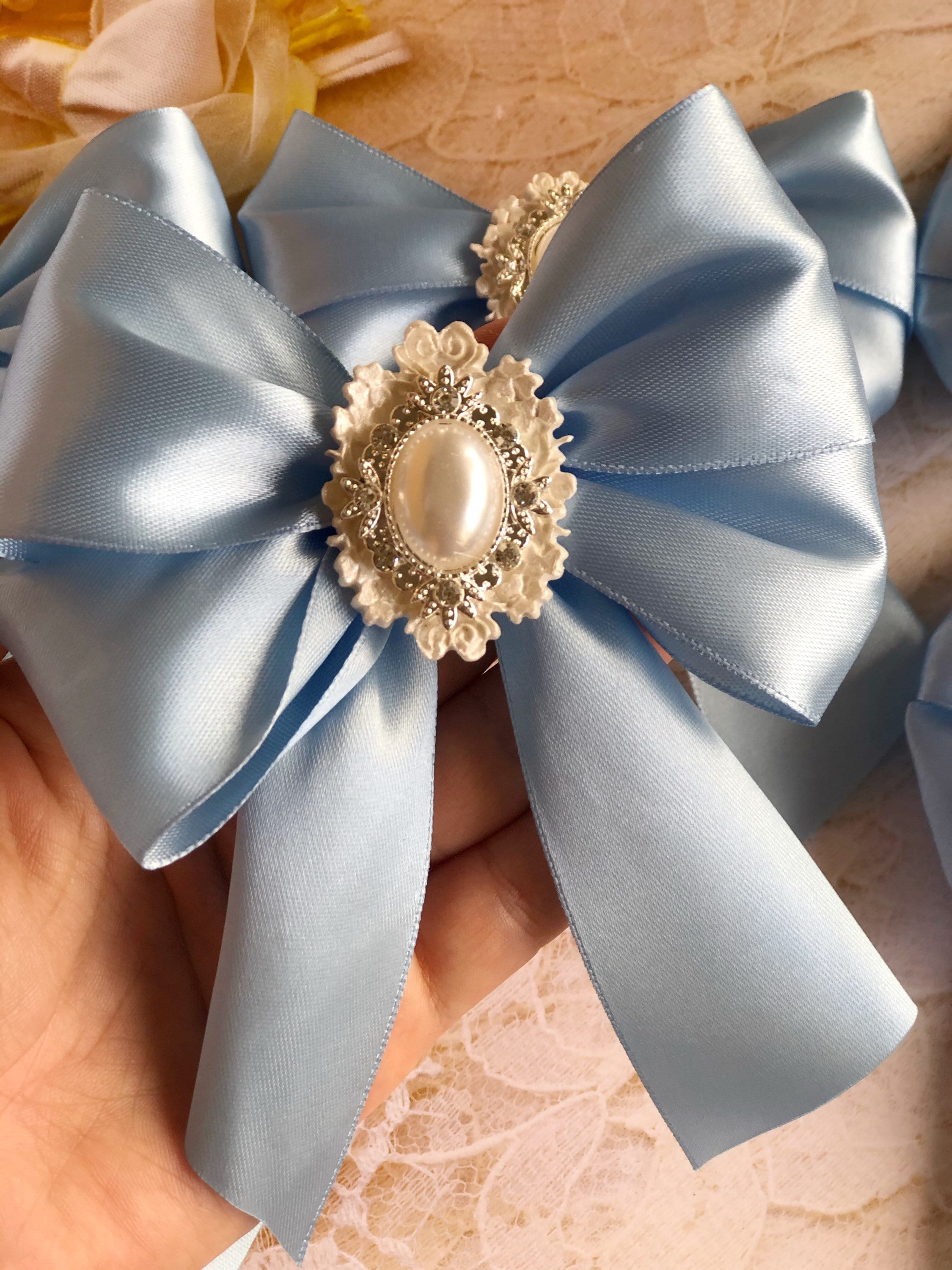 Blue Christmas bows 6pcs set / Christmas bows for tree / | Etsy