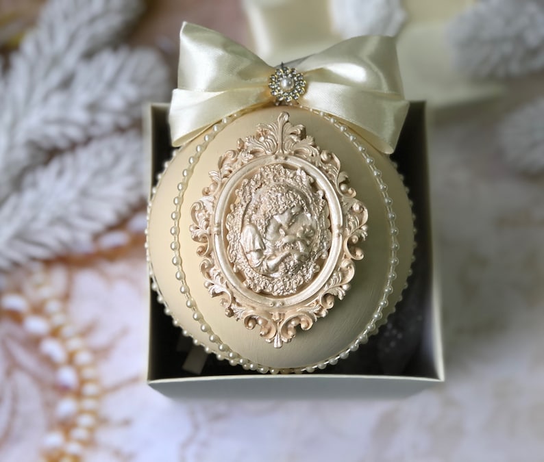 Ivory Christmas Ornaments 1pcs Christmas Balls Handmade Etsy