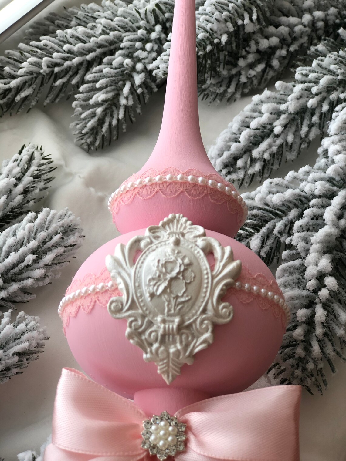 Pink Christmas Tree Topper 