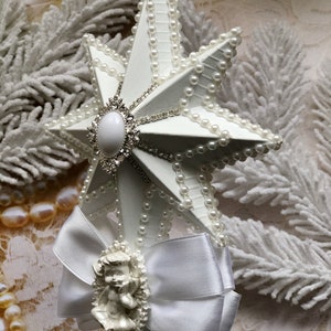 Star Tree topper for Christmas tree silver tree topper Christmas decor vintage style decor image 4