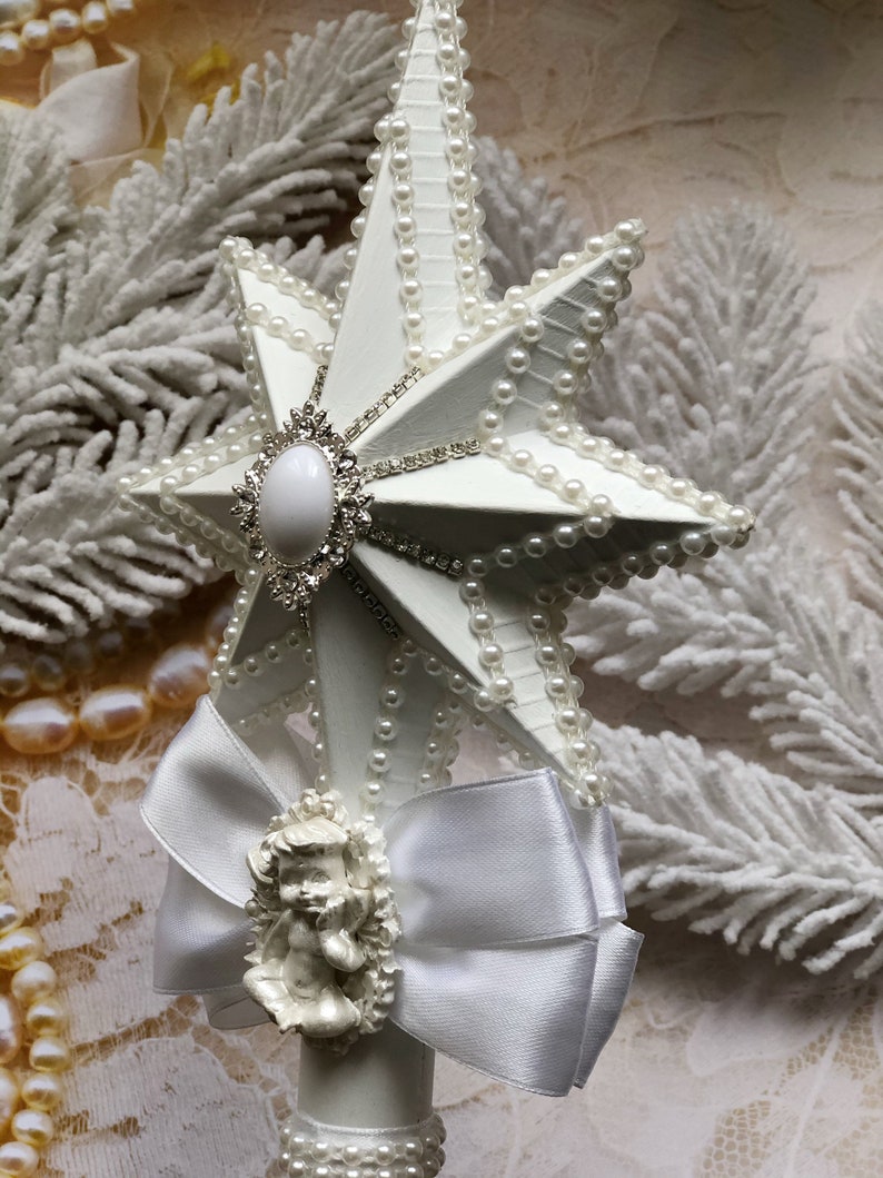 Star Tree topper for Christmas tree silver tree topper Christmas decor vintage style decor image 4