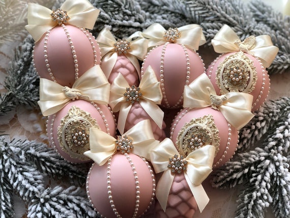 Blush pink cheap ornaments