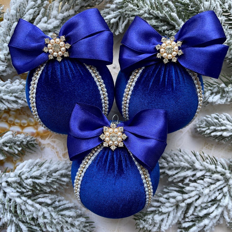 Blue Christmas Ornaments Etsy — free download