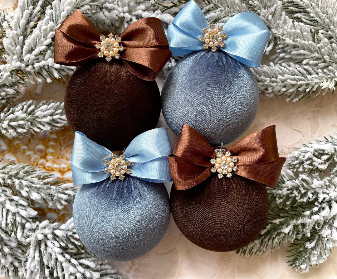 Velvet Christmas Ornaments Decor Christmas Ornaments Vintage Style Blue