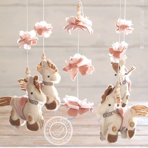 Horse Baby Mobile, Horse Mobile, Horse Nursery Decor, Horse Crib Mobile, Baby Shower Decorations image 1
