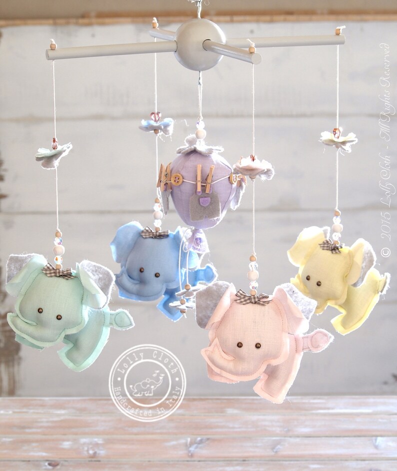 Crystal Elephant Crib Mobile With Swarovski Crystals Etsy