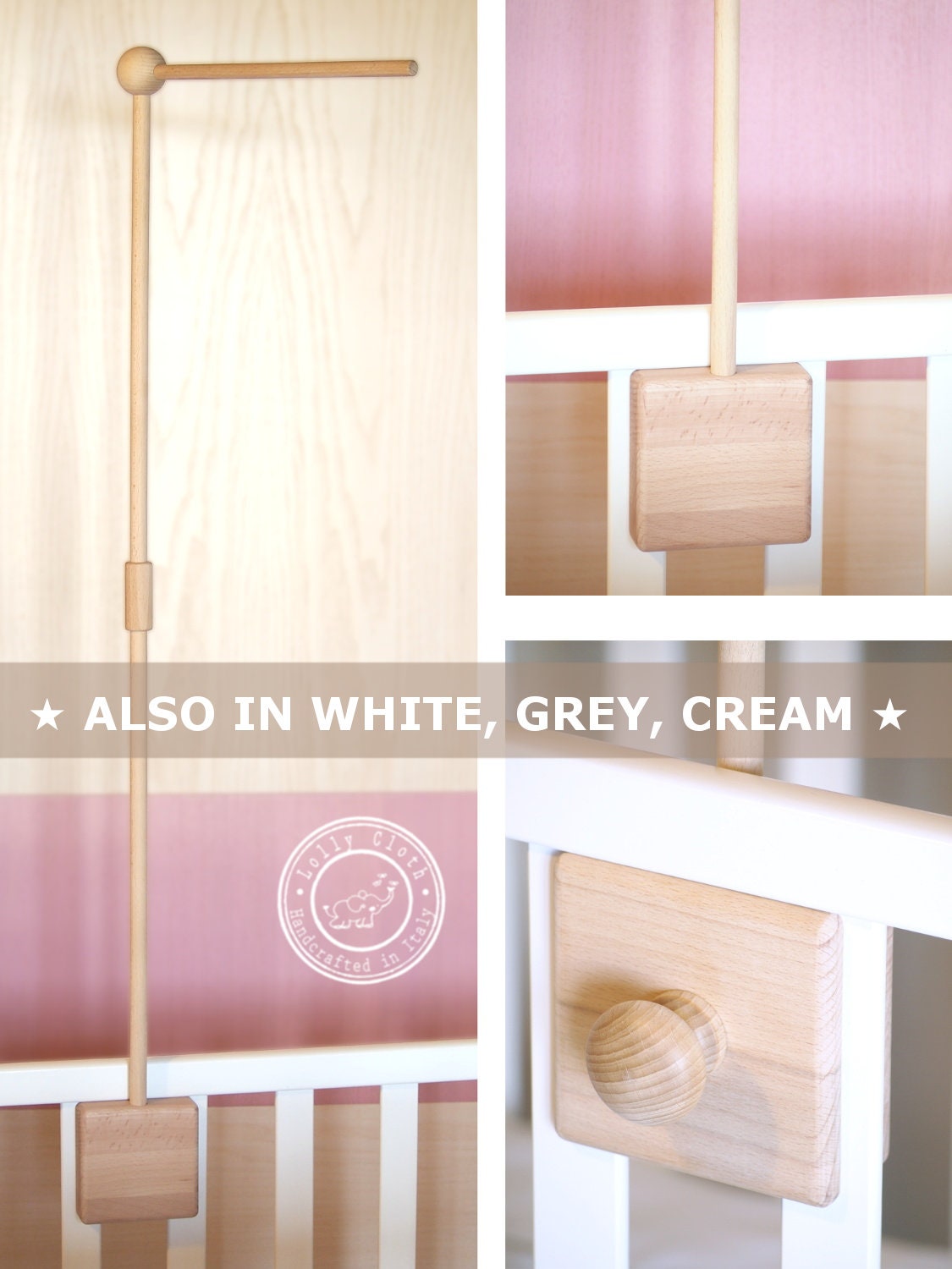 Baby Crib Mobile Arm Wooden Crib Arm for Baby Mobile Hanger Etsy