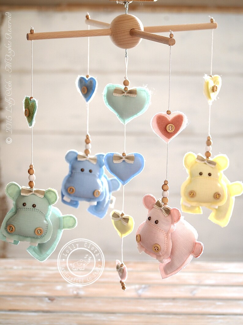 Rainbow hippo baby mobile hippo nursery hippo baby gift  etsy Rainbow hippo baby mobile hippo nursery hippo baby gift  etsy